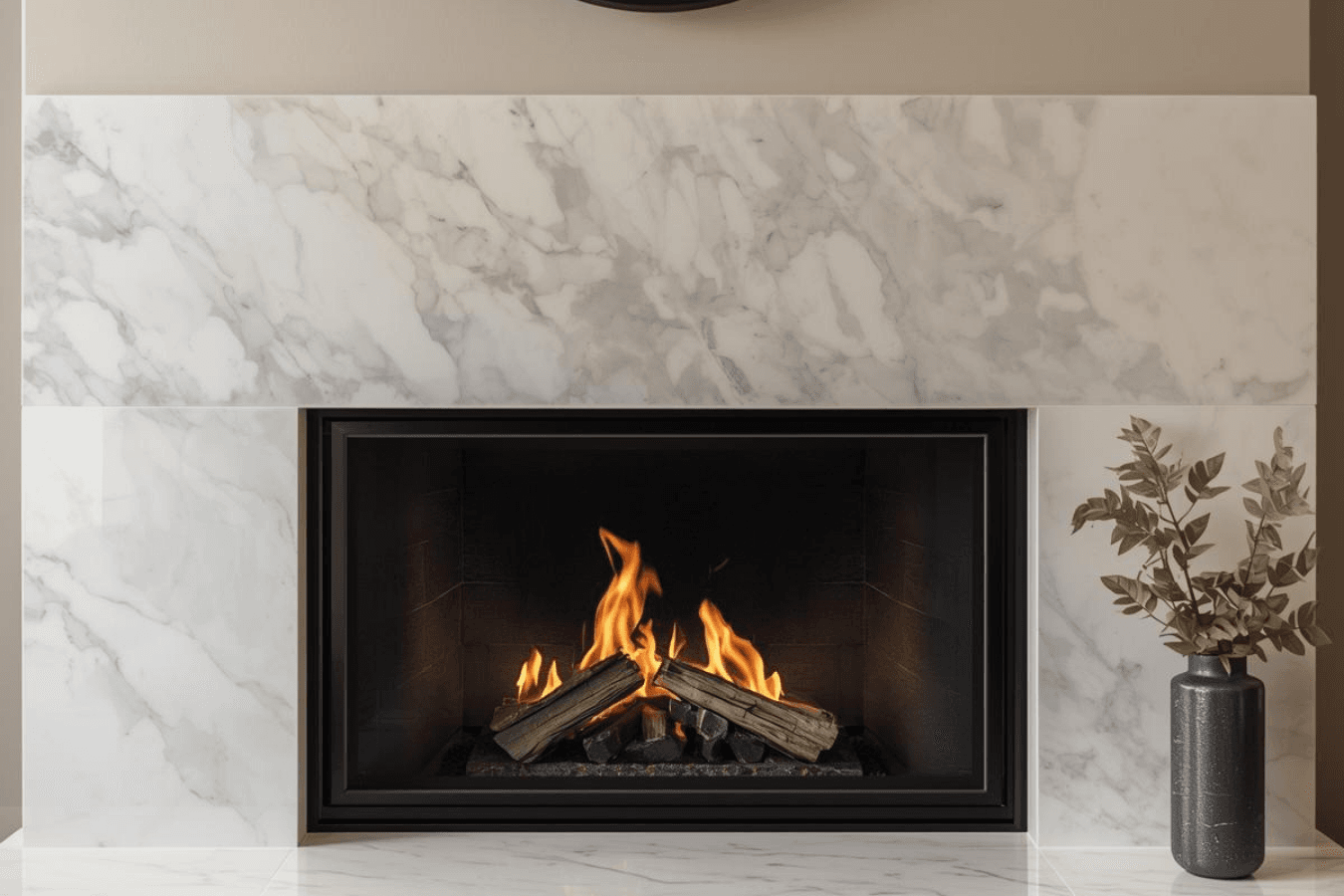 photo of a modern fire place