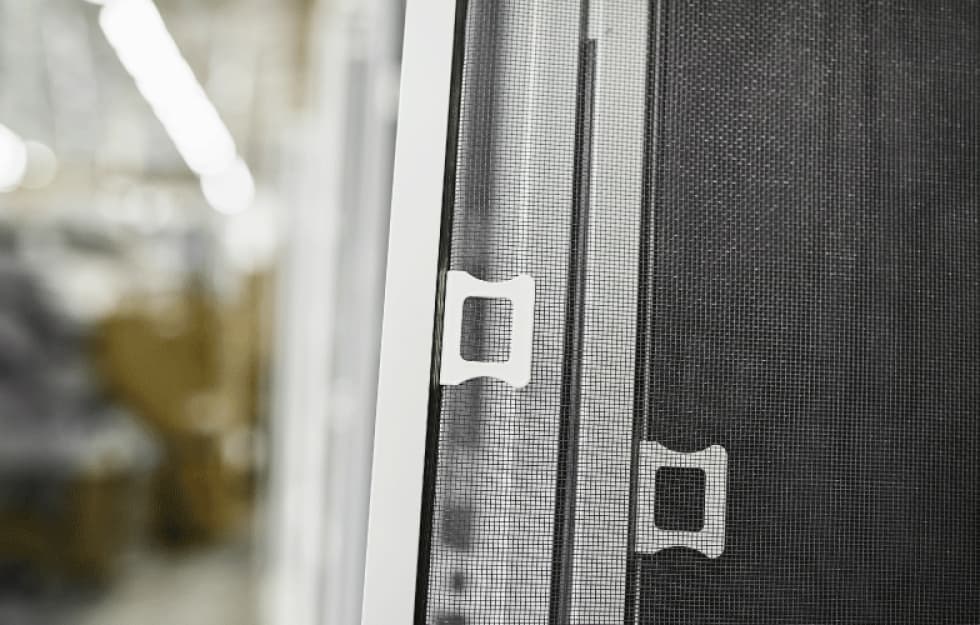 Detailed shot of a screen door