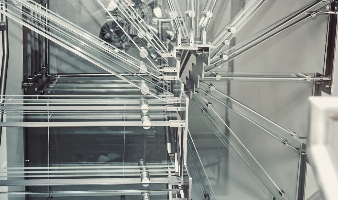 commercial glass engineered systems with supports