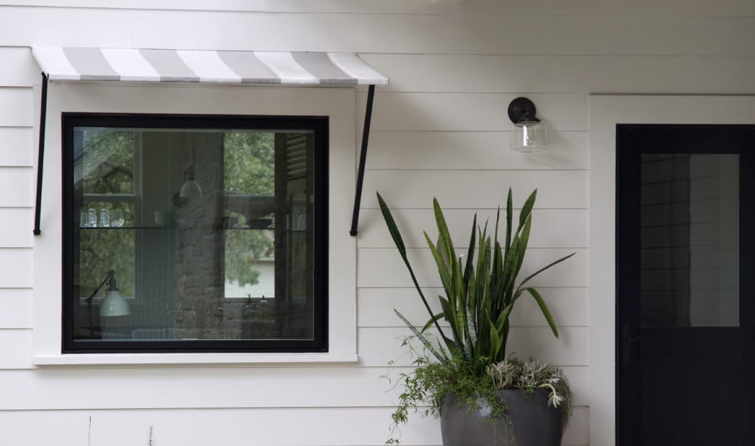 window awning over kitchen window