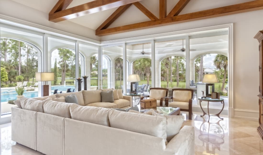 residential automated sliding doors living room