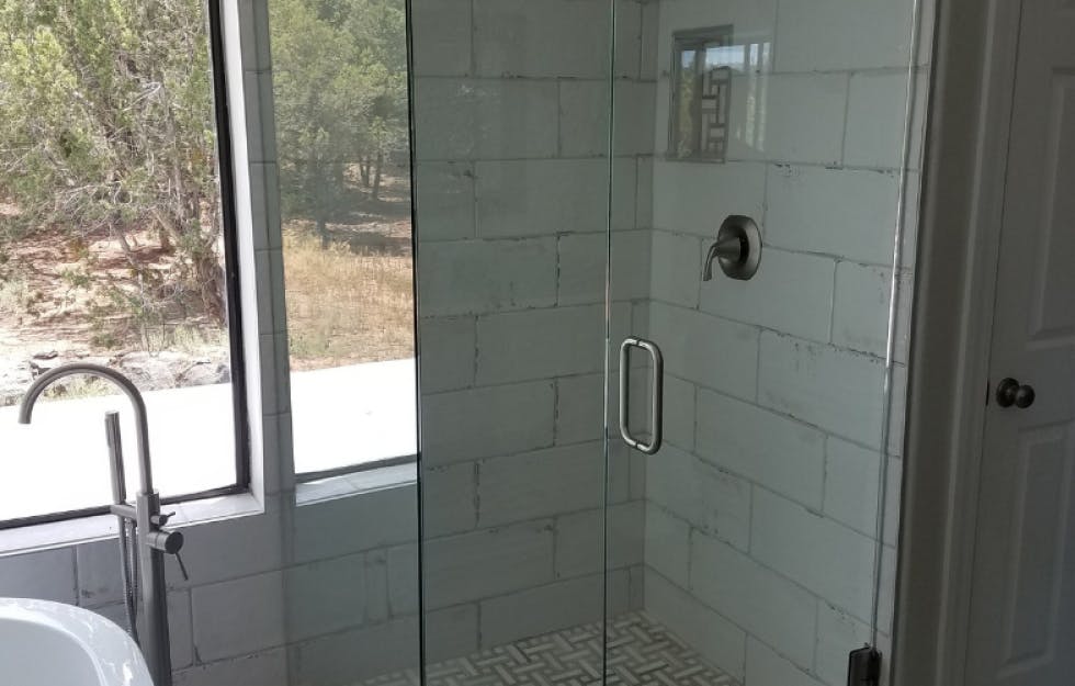 Glass shower enclosure install northern Arizona