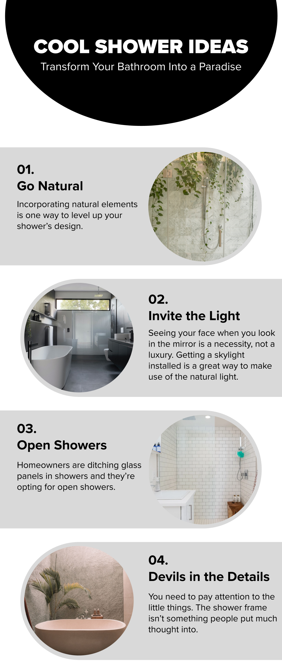 Cool Shower Ideas Infographic