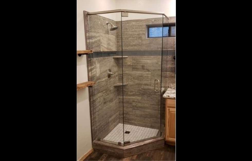 Glass Shower Enclosure install white mountains