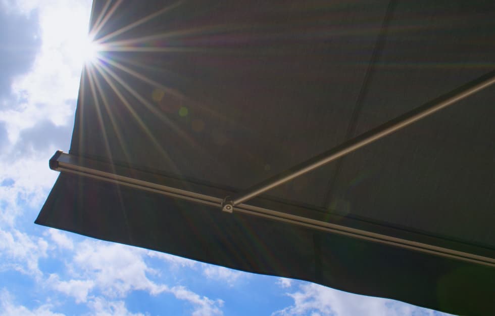 Shot of a window awning from below